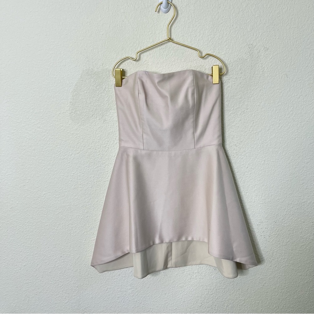 Alice + Olivia Duncan Strapless Peplum Top Pale Size 0 - Picture 3 of 7